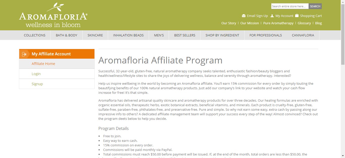 Essential Oils Affiliate Programs - aromafloria affilaite