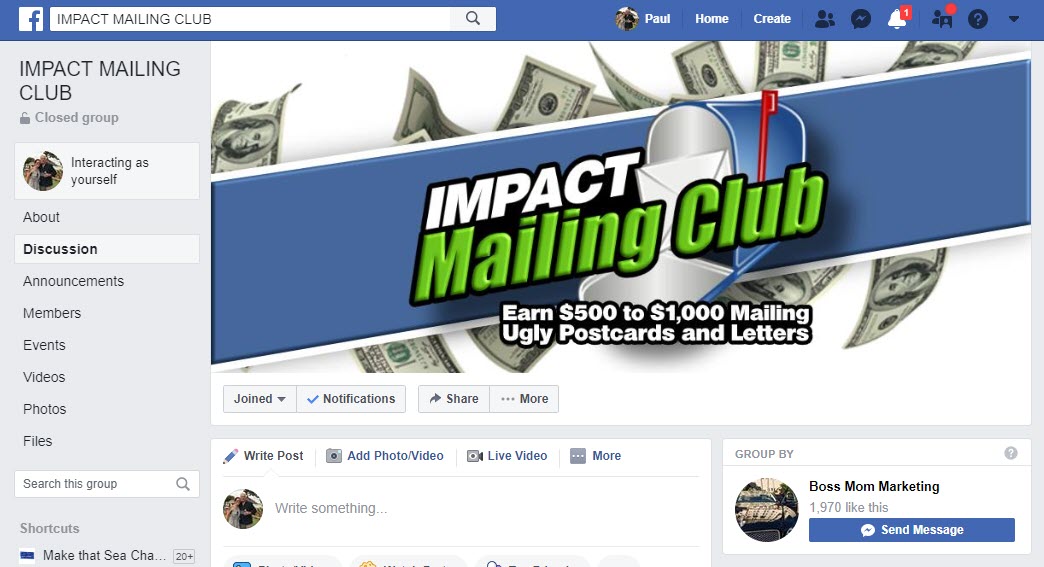 impact mailing club - facebook