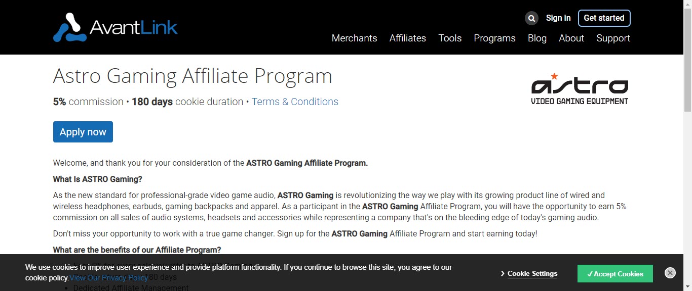 Video Game Affiliate Programs - astro affiliate