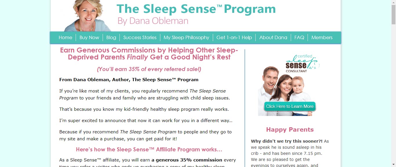 Baby Product Affiliate Programs - Sleep Sense affiliate