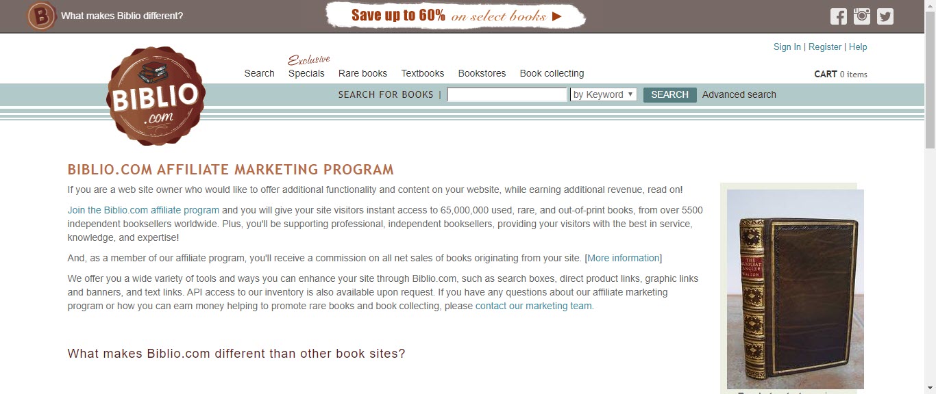 book affiliate programs - Biblio affiliate