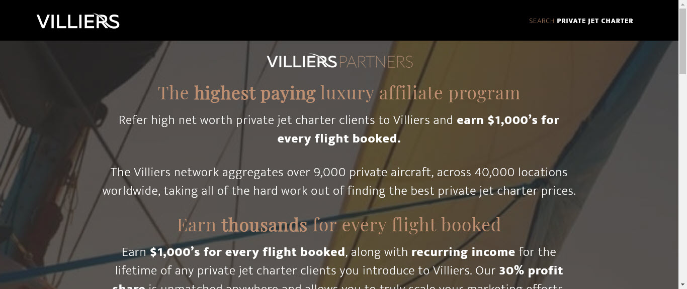 Flight Affiliate Programs - Villiers affiliate
