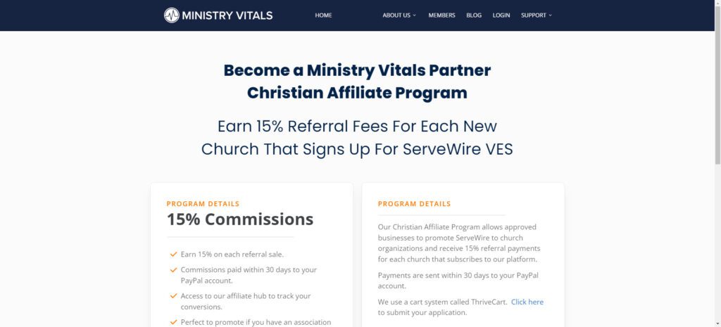 Christian affiliate programs - Ministry Vitals affiliate