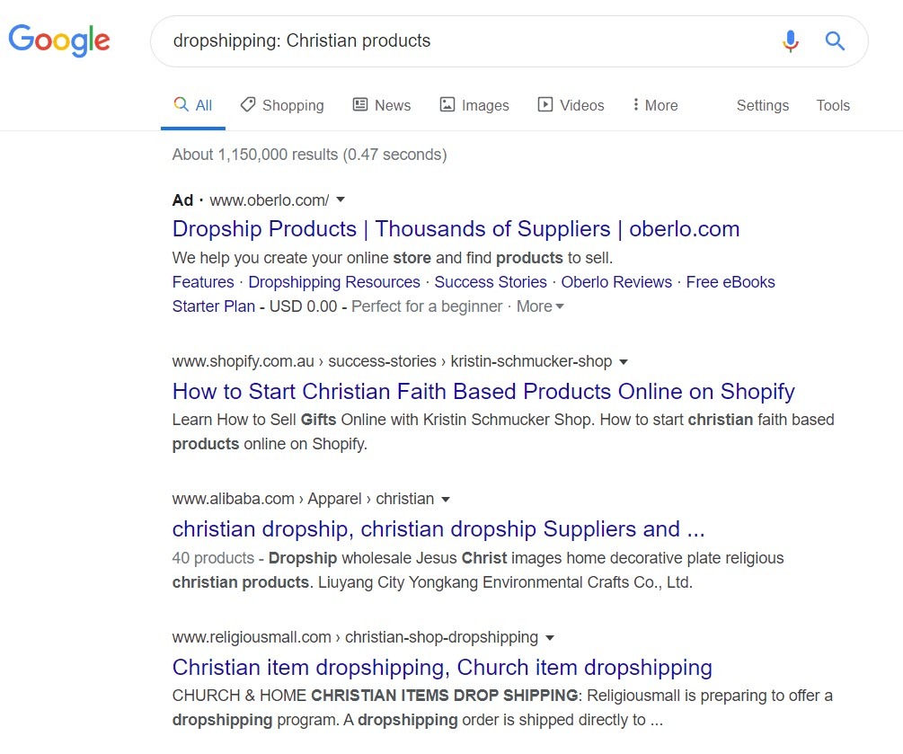 sell christian products - dropshipping programs