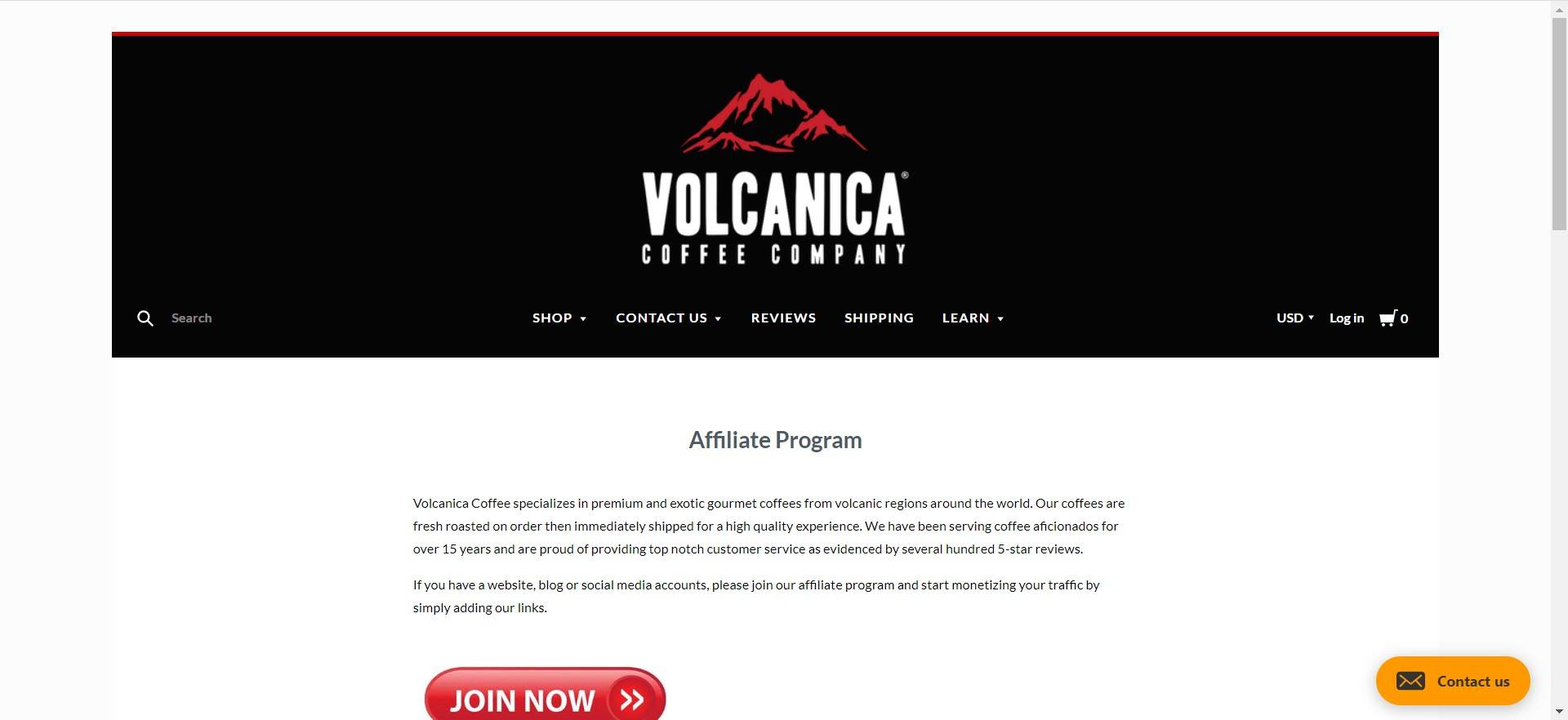 coffee affiliate programs - Volcanica affiliate