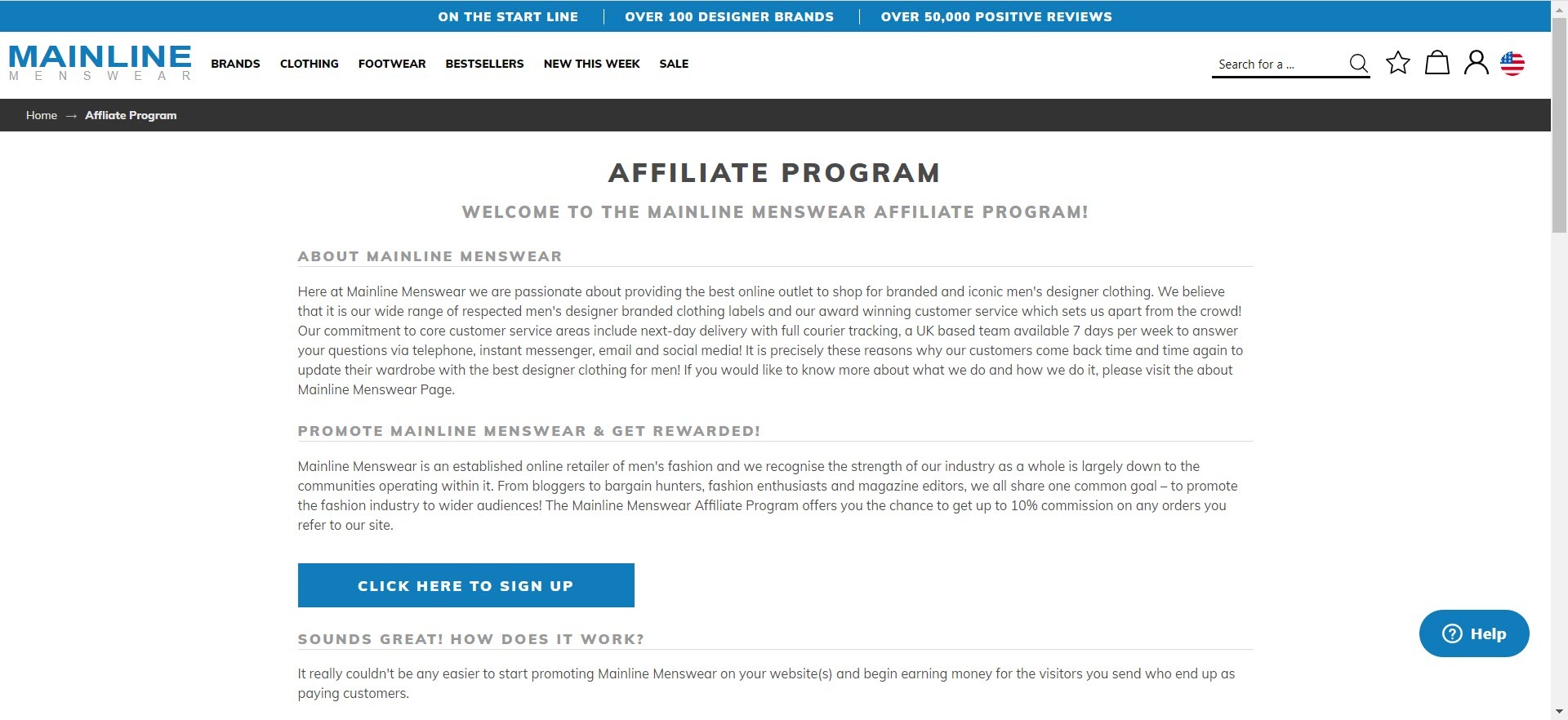 mens clothing affiliate programs - mainline affiliate