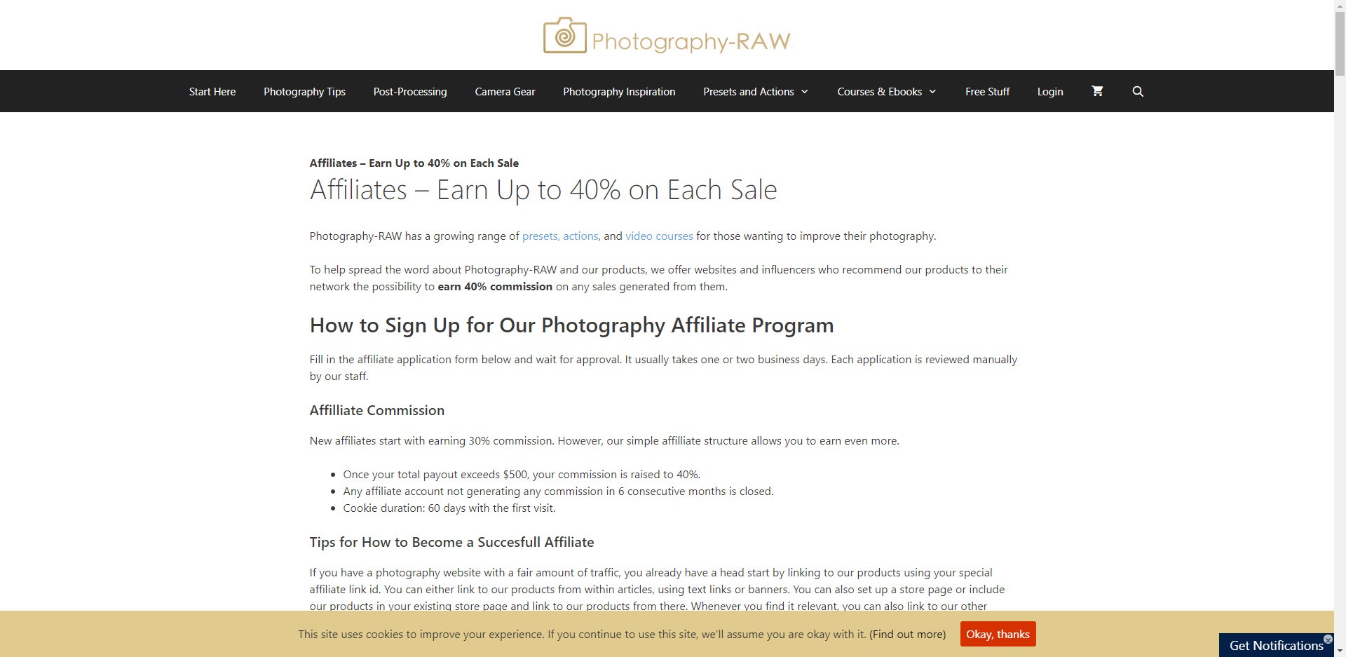 Photography Affiliate Programs - photography RAW affiliate