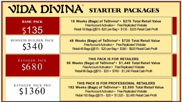 Vida Divina MLM Review - Packs