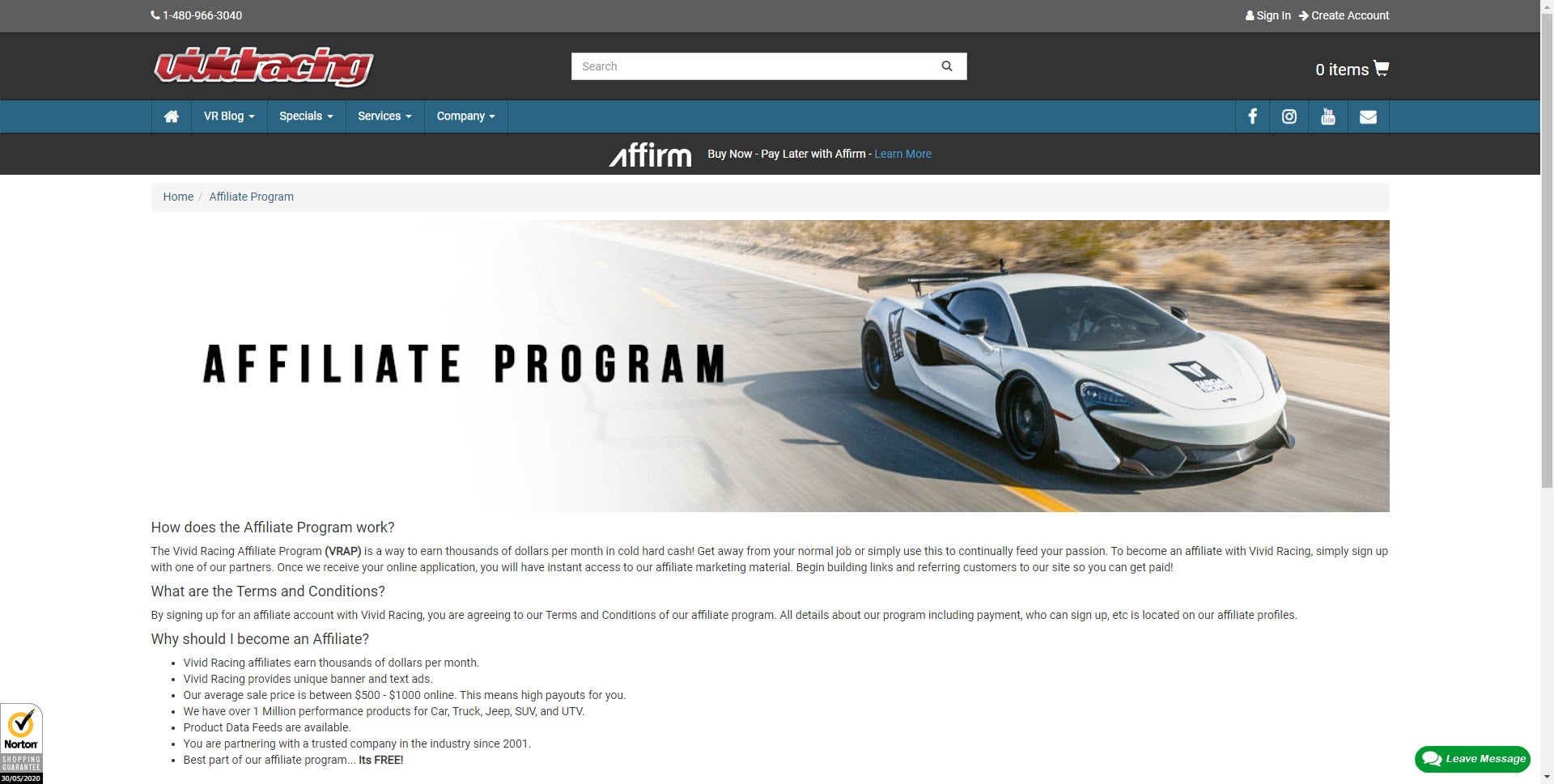 Car Parts Affiliate Programs - Vivid Racing affiliate