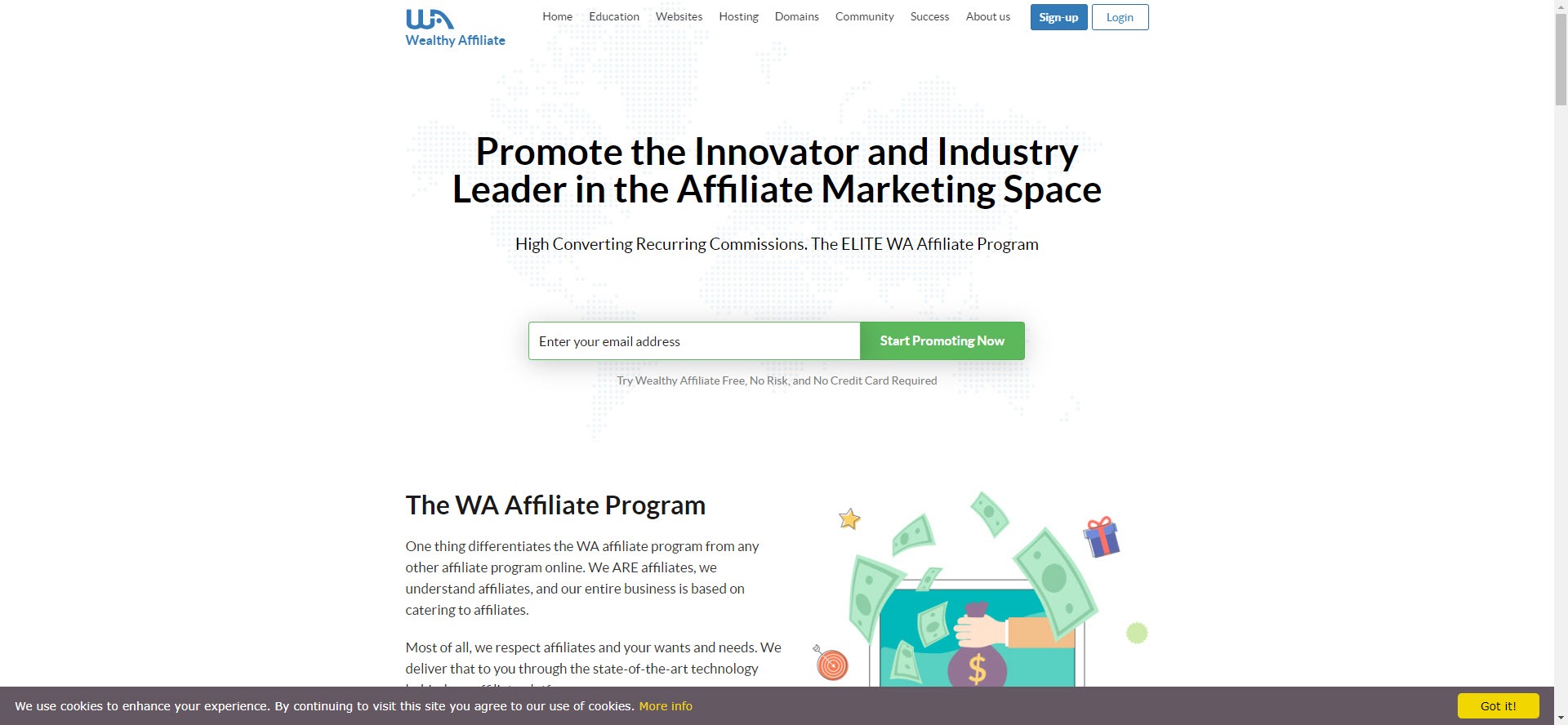 Wealthy Affiliate Affiliate Program Review - Affiliate Page