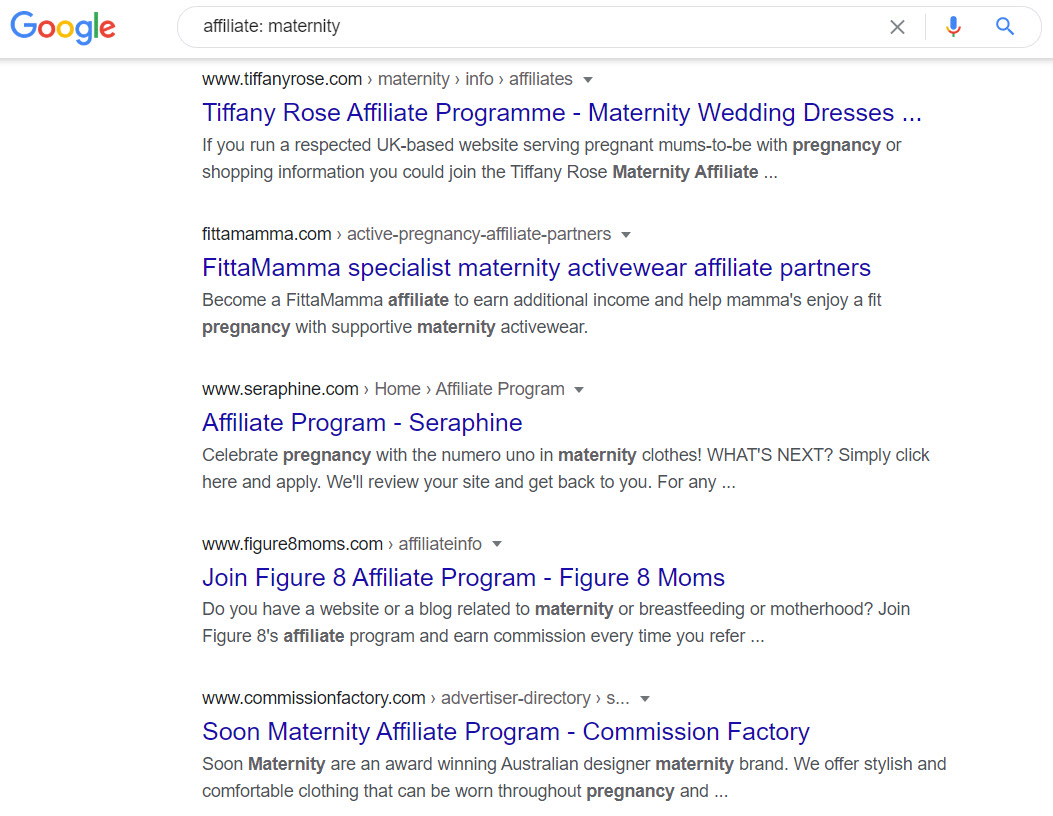 Maternity Affiliate Programs - affiliate lists