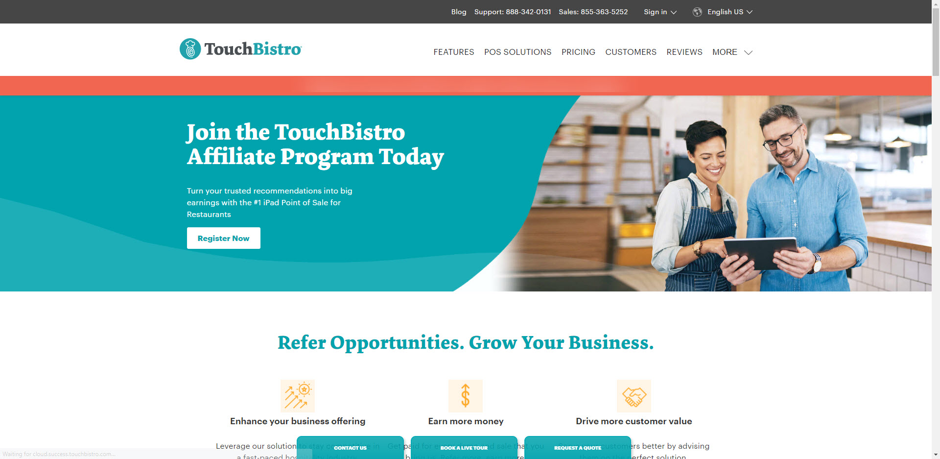 Restaurant Affiliate Programs - Touch Bistro affiliate