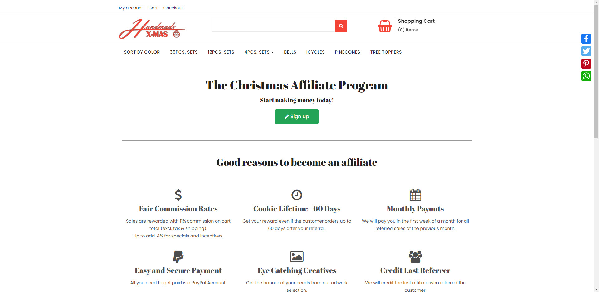 Christmas affiliate programs - Handmade xmas affiliate