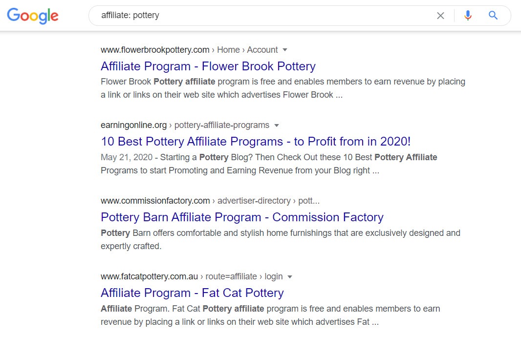 Pottery Affiliate Programs - affiliates
