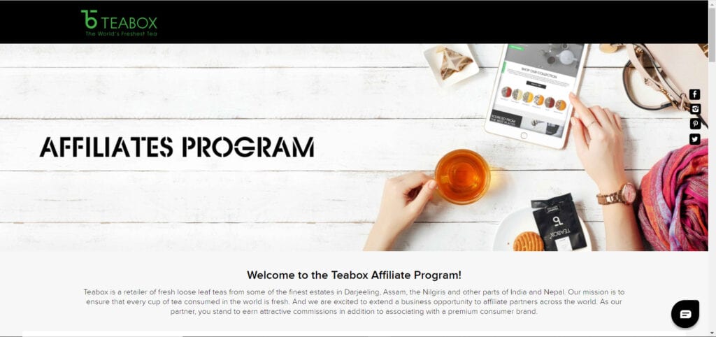 tea affiliate programs - Teabox affiliate
