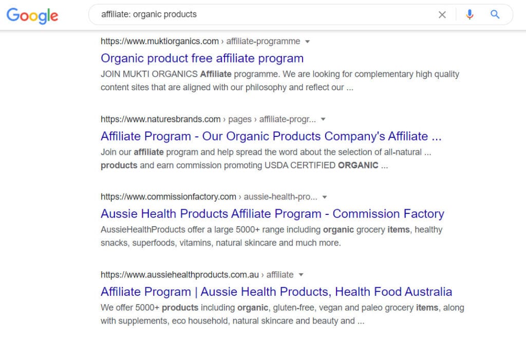 organic products affiliate - Affiliates