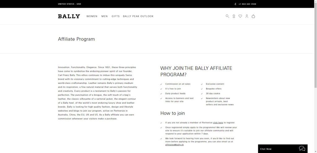 handbag affiliate programs - Bally affiliate