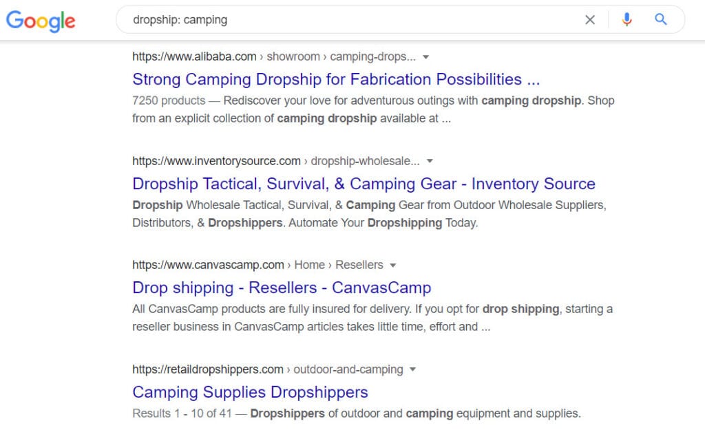 monetize a camping blog - dropship