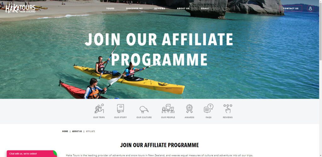 New Zealand Affiliate Programs - Haka Tours affiliate