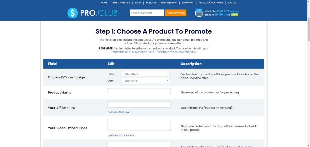 Doc Dollars Review - pro club page