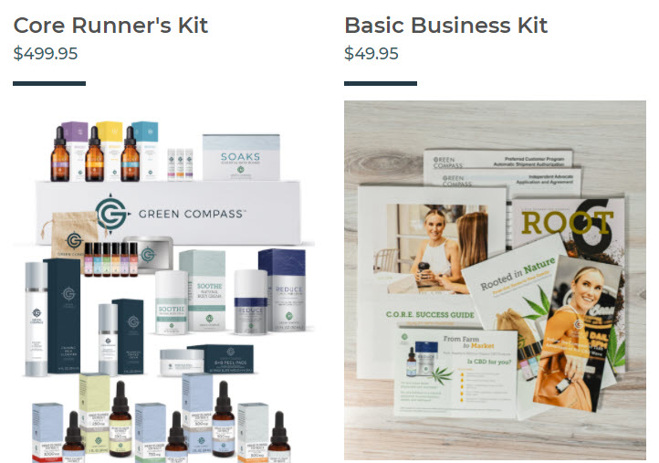 Green Compass MLM Review - Starter kits