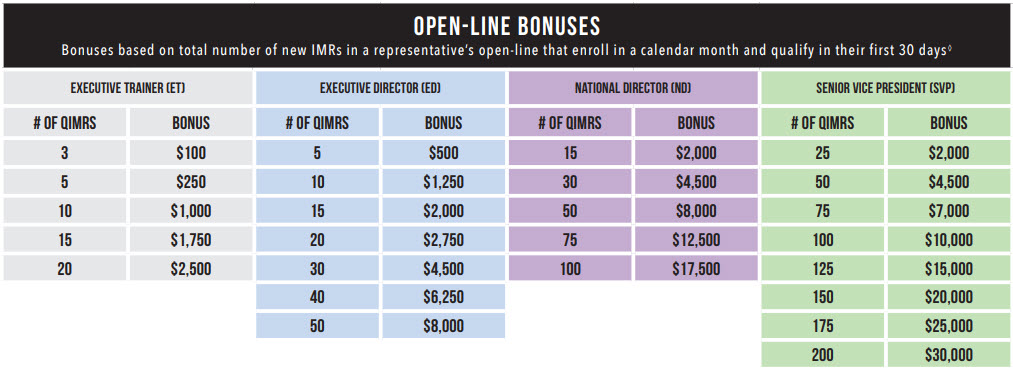 5LINX MLM Review - Open line bonuses
