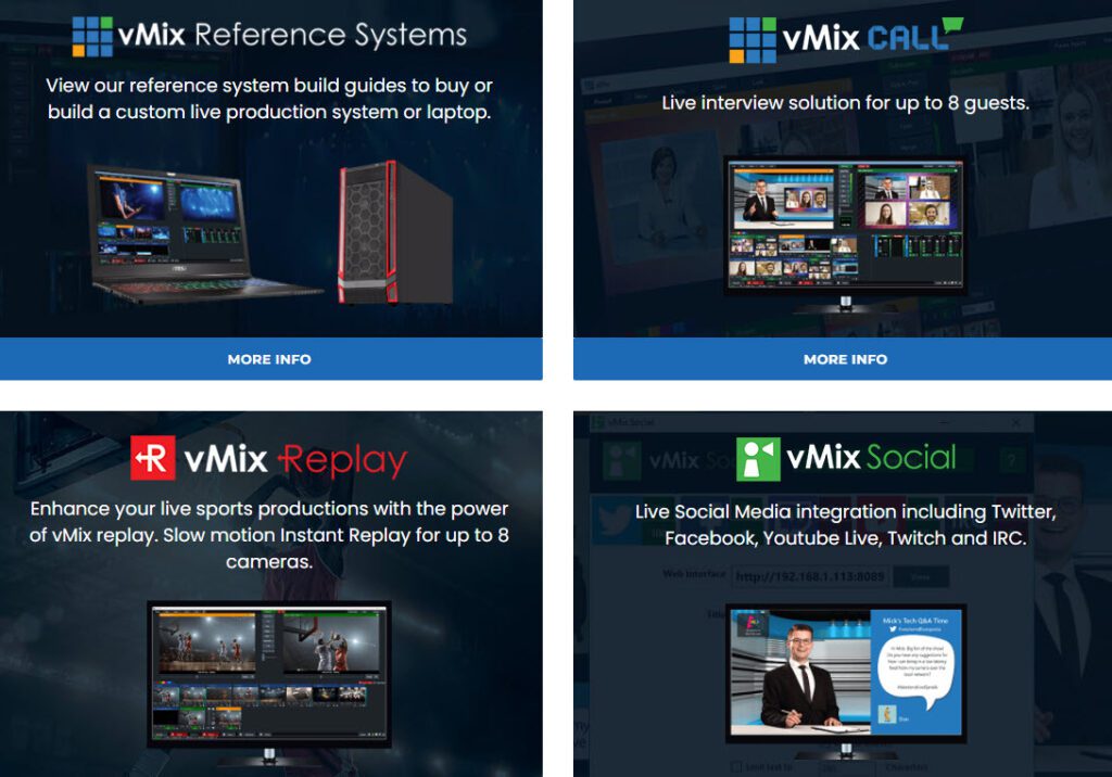 Best Live Streaming Platforms - vMix features