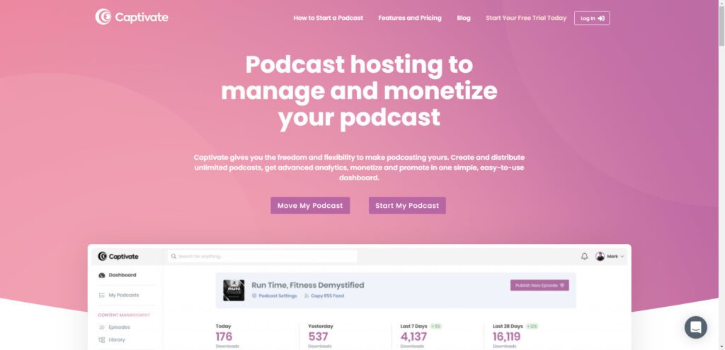 Podcast Hosting Sites - Captivate