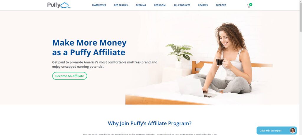 Mattress Affiliate Programs - Puffy affiliate