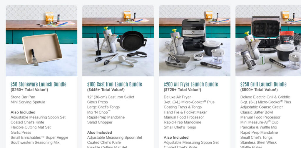 Pampered Chef MLM Review - Launch Bundles