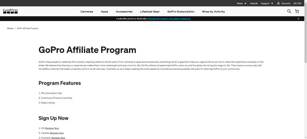 Surfing affiliate programs - GoPro affiliate