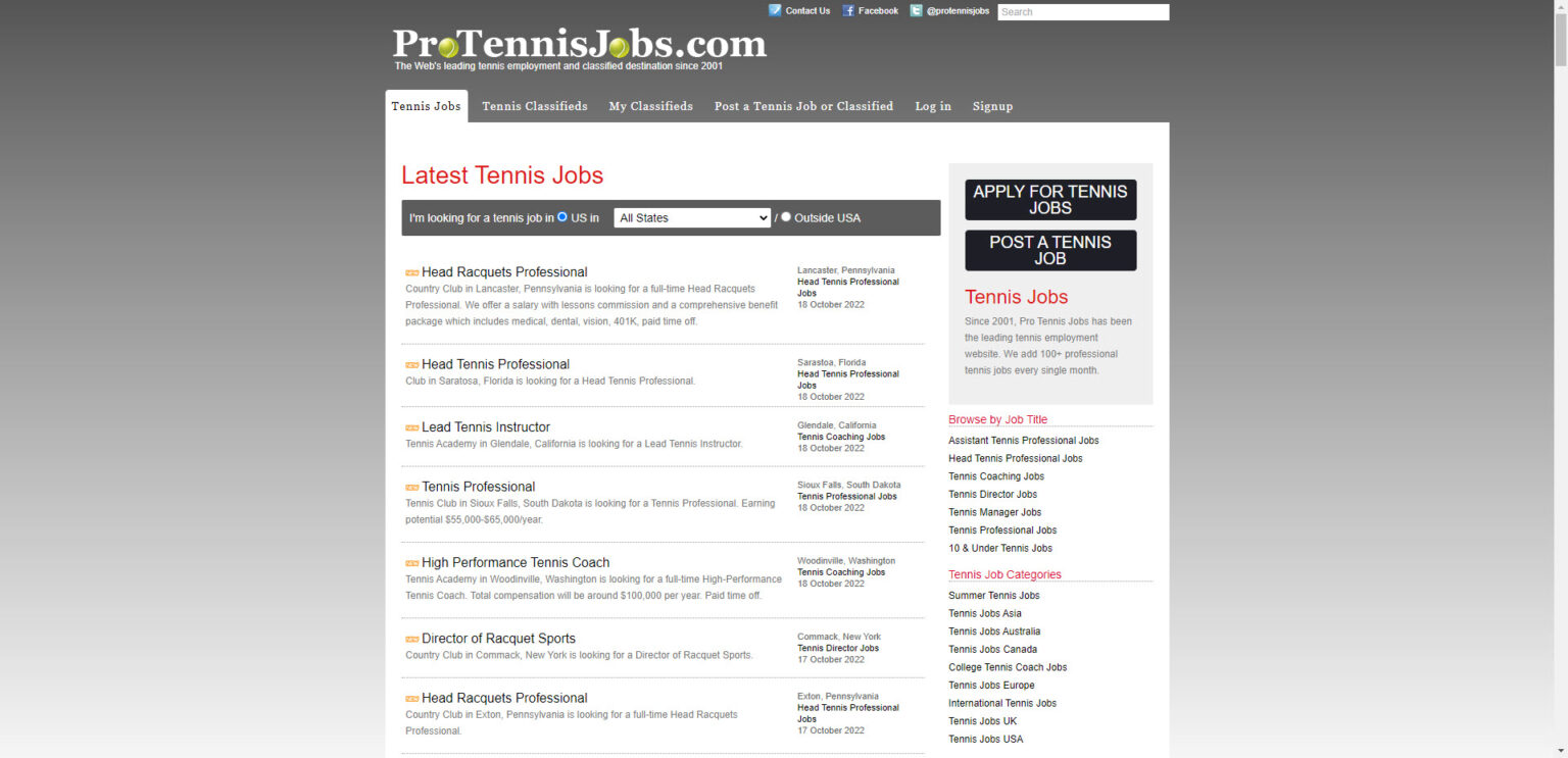 Tennis affiliate programs - ProTennisJobs.com