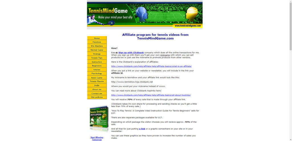 Tennis affiliate programs - Tennismindgame affiliate