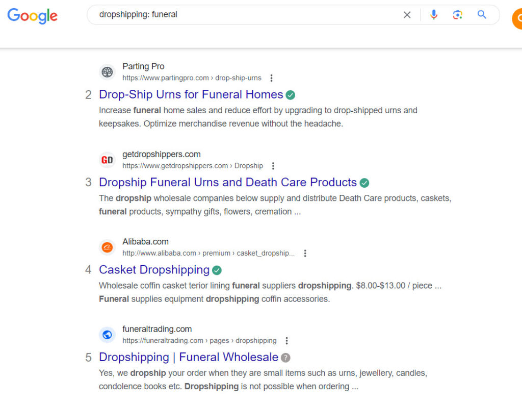 sell funeral needs online - dropshipping funeral